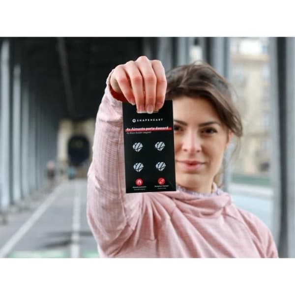 Shapeheart magneter för startnummer svart/vit 4 st svart