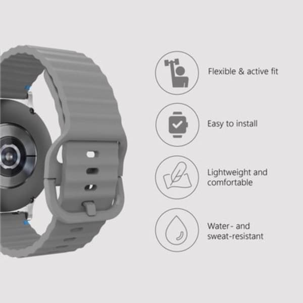 Armband ActiveFlex Samsung Galaxy Watch8 / Watch8 Classic, grå