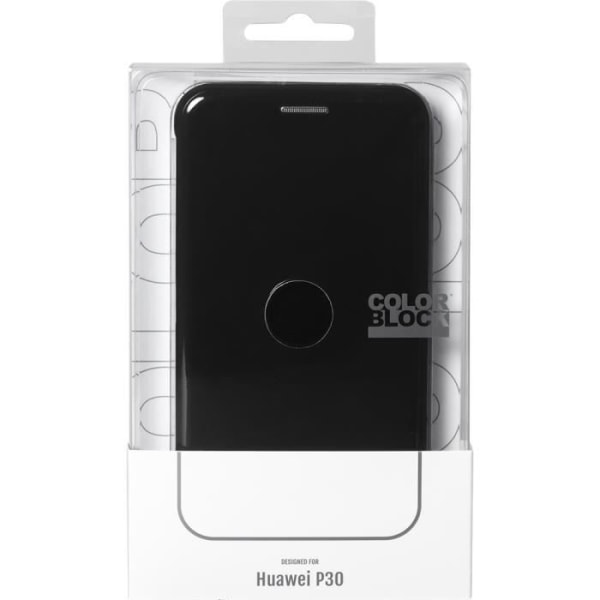 Svart Colorblock Folio-fodral till Huawei P30