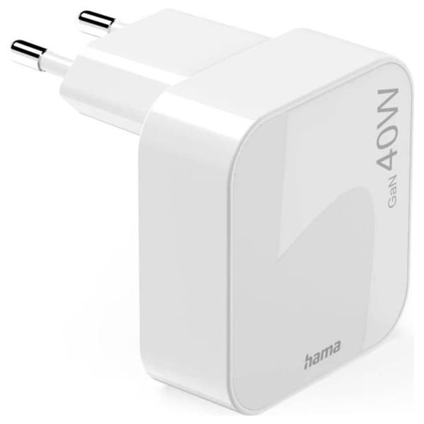 USB-laddare - HAMA - 40 W - USB-C Power Delivery 3.0 - Qualcomm Quick Charge 3.0 - Fällbar Vit
