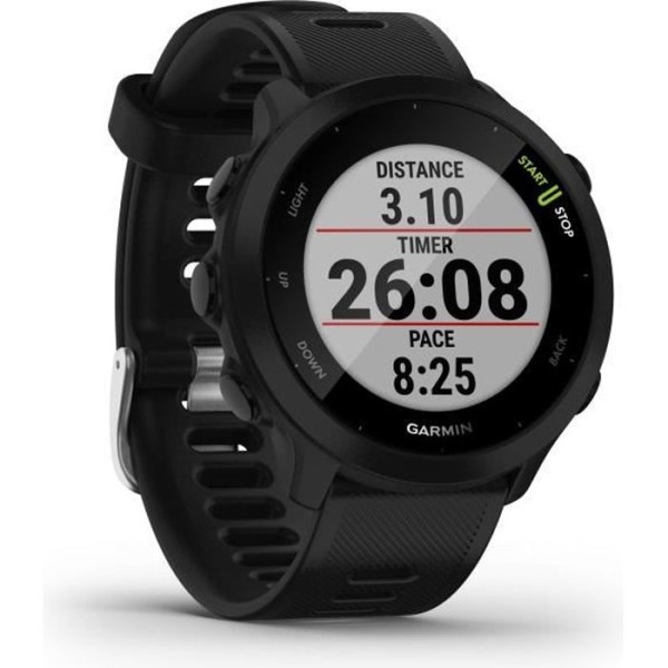 GARMIN Forerunner 55 - Multi-aktivitet GPS löparklocka med Garmin Coach och konditionsträningsfunktioner på handleden - Svart