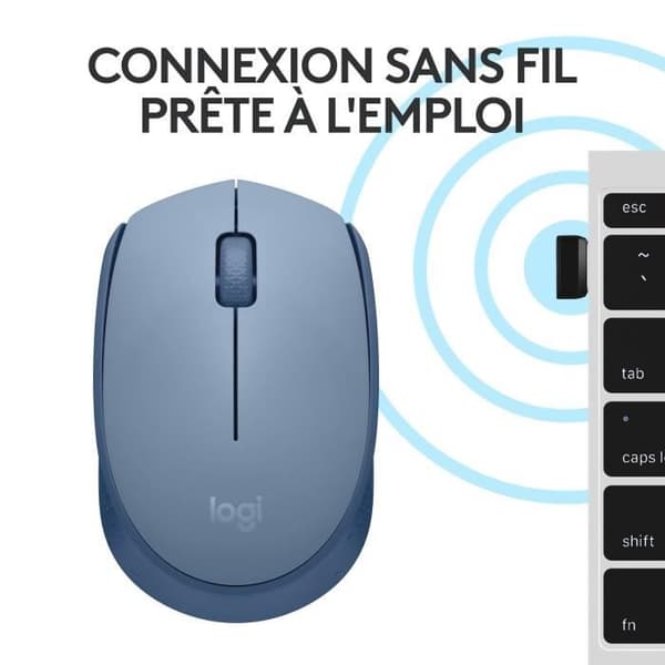 Mus - Trådlös - Logitech - M171 - Blå grå - Ambidextrisk Blågrå