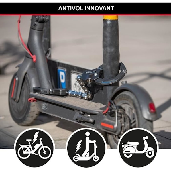 MASTERLOCK 9 länk stöldskyddshandbojor - Idealisk för cyklar, skotrar och barnvagnar - Svart Svart