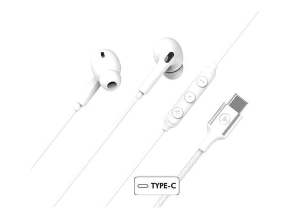 Trådade in-ear hörlurar Force Play KP Intra USB-C Vit Vit