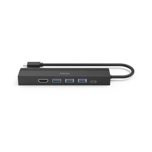 Hama 6-ports USB 3.0-hub med hurtigopladningsport, med USB-C-stik, kompatibel med lultra HD black