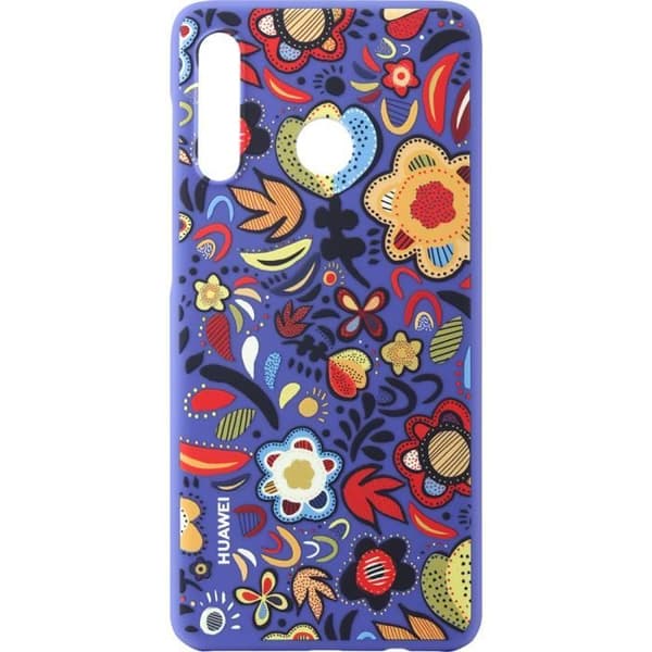 Coque - Huawei - P30 Lite - Semi-rigidh - Blommig - Blå Blå