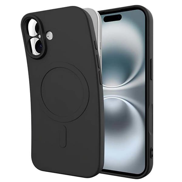 MagSafe-skal - JUST IN CASE - iPhone 17 - Slitstark TPU - Höjda kanter - Mikrofiberfoder Svart