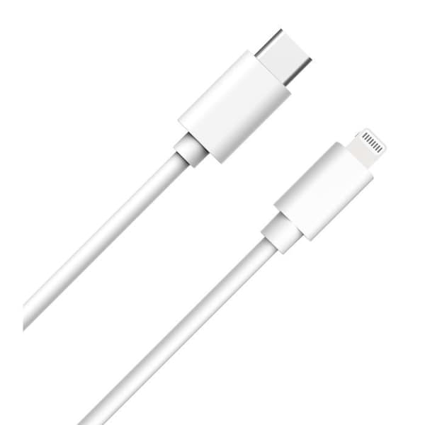 USB C/Lightning-kabel - WOW - 1m - 3A - Vit - Hög kvalitet