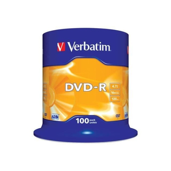 DVD-R VERBATIM 4,7 GB 16x - 100 media - spindel i matt silver