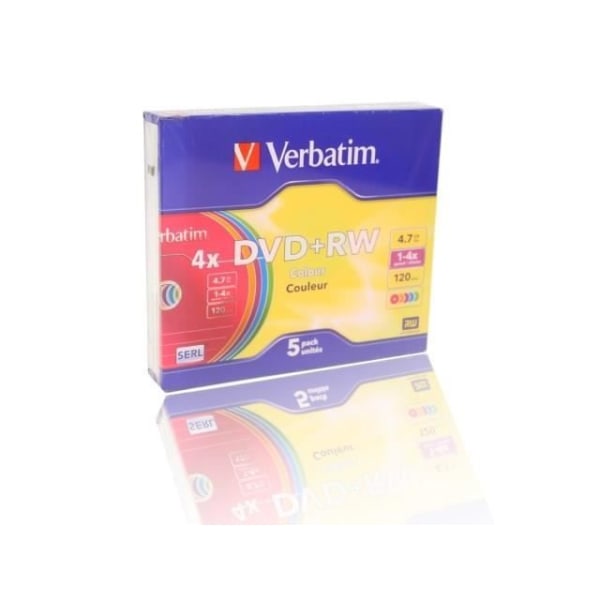 VERBATIM Parti med 5 DVD+RW-färger - 4,7 GB - 4X