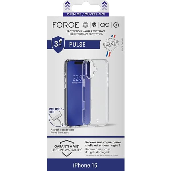 Forcecase förstärkt skal till iPhone 16 Transparent Transparent