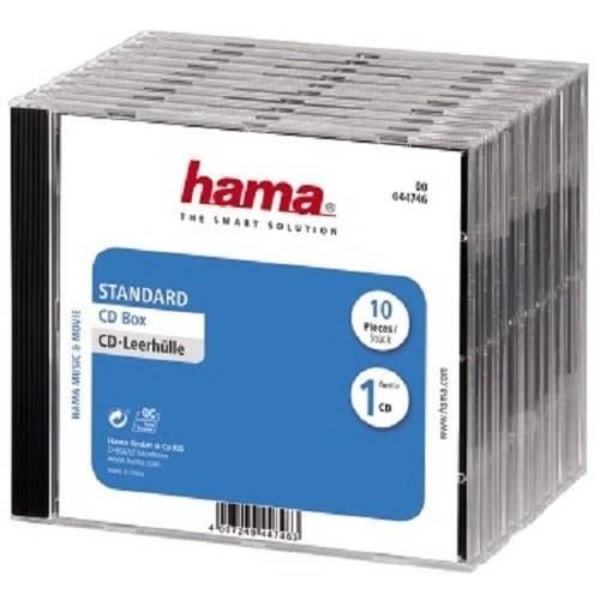 HAMA 44746 CD-fodral - Set med 10 - Transparent och svart