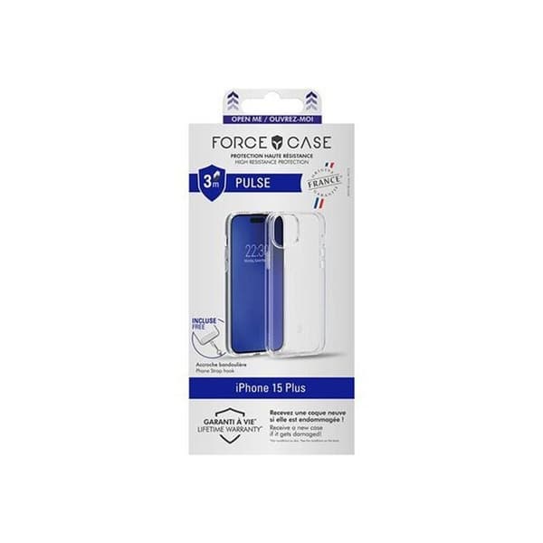 Forcecase iPhone 15 Plus förstärkt fodral Transparent Transparent