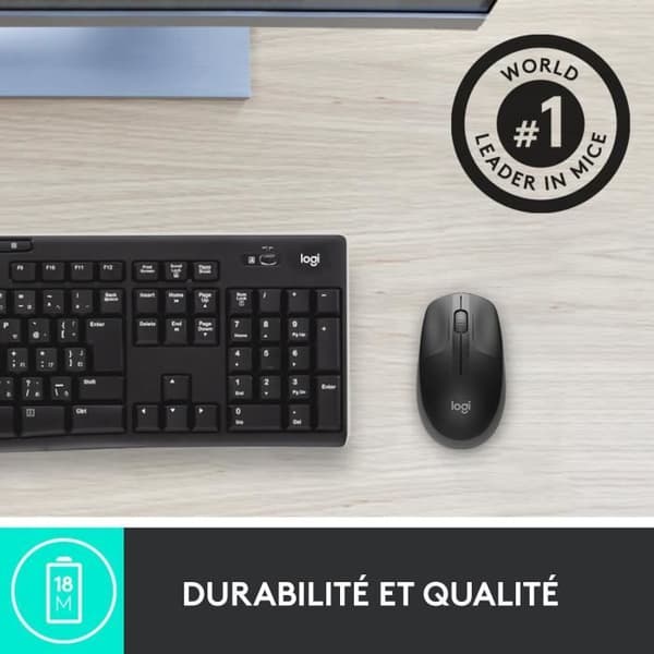Mus - Trådlös - Logitech - M190 - Svart