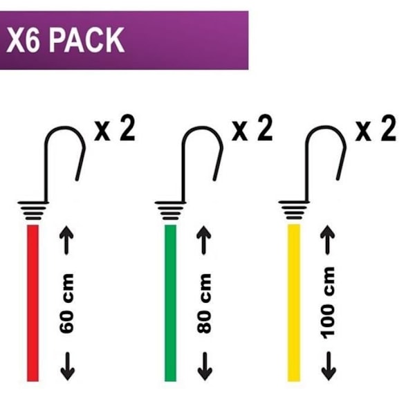 Master Lock Twin Wire Bungee Cord Sæt med 6 3040EURDAT Grøn