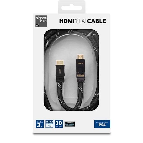 BIGBEN HDMI fladkabel - sort