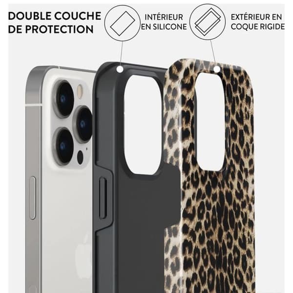 Skydd - BURGA - Spelare - iPhone 14 Pro Max - Leopard - Stötresistent - Mjuk brun