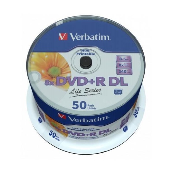 DVD+R DL VERBATIM 8x Speed 8,5GB - 1x50 media