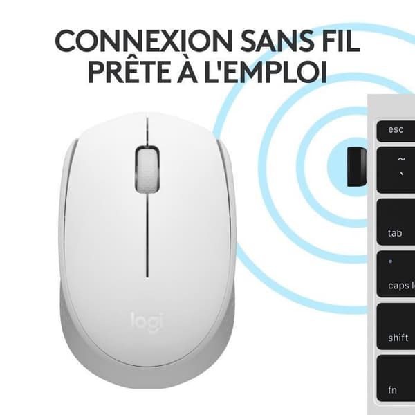 Mus - Trådlös - Logitech - M171 - Vit - Ambidextrous Vit