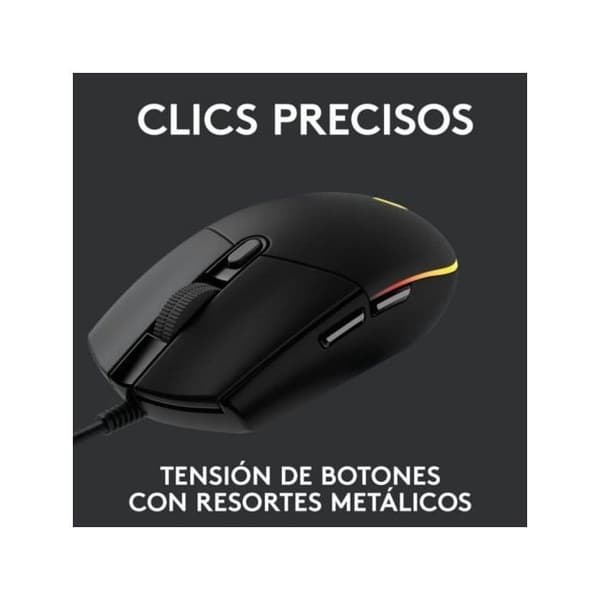 Souris Gaming - LOGITECH - G102 LIGHTSYNC - Kablé - 6 Knappar - Optisk - Svart