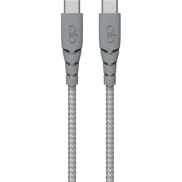 Kabel - FORCE POWER - Ultra-förstärkt USB C/USB C - 2m 5A - Grå - 100% återvunnen plast Grå