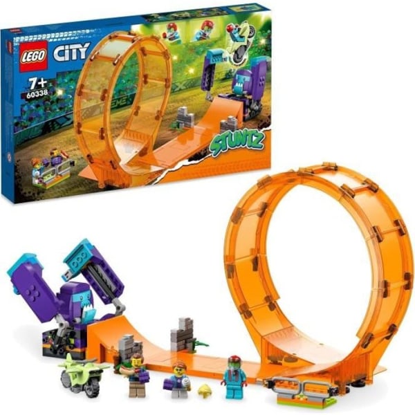 LEGO 60338 City Stuntz The Looping Chimpansee Puncher, Stuntz Stunt-minifigurer, Stunt-motorcykelleksak, barn från 7 år och uppåt