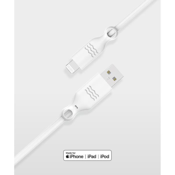 Kabel 100 % återvinningsbar USB A/Lightning 2 m 2,4A Vit Just Green