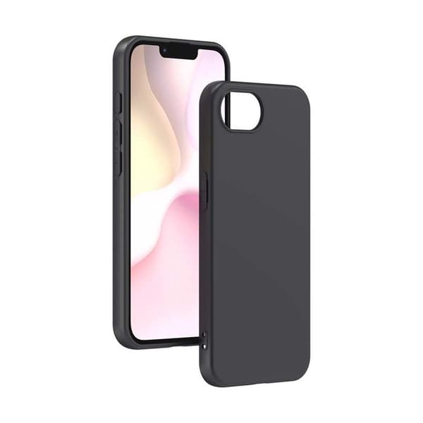 Coque - BigBen - iPhone 16e - Flexibel - Silikon - Matt Svart Svart