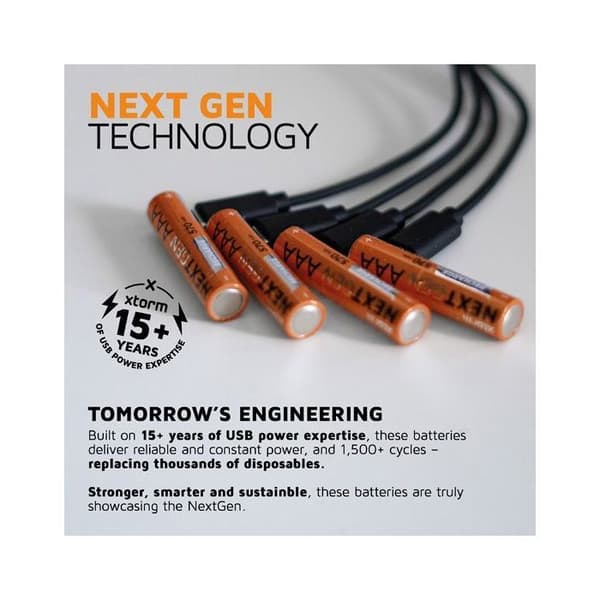 Pilar AAA NextGen uppladdningsbara USB-C Xtorm