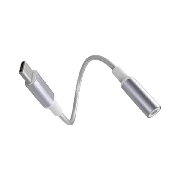 Ljudadapter - FORCE POWER - Lite - USB-C till Jack 3.5mm - Vit - Förstärkt Vit
