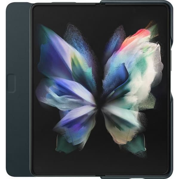 Läderfodral - Samsung - Z Fold3 - Grön - Halvstyv - Flik Grön