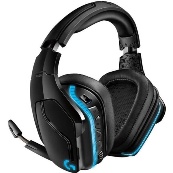 Trådløst Gaming Headset - LOGITECH G - G935 LIGHTSYNC - 7.1 Surround Sound - Vippemikrofon - Til PC/MAC/PS4/NINTENDO Switch - Sort