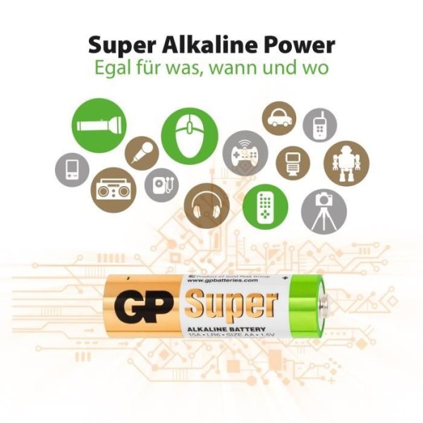 GP-batterier 4 batterier AA / LR06 - GP 15AE-2U4 / LR6 - Super Alkaline