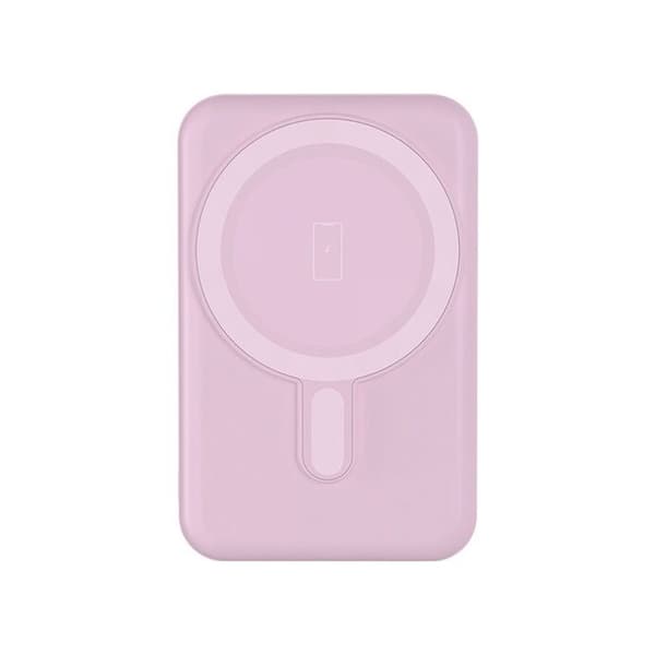 Extern batteri - BIGBEN CONNECTED - 5000mAh - Induktions MagSafe - USB A/USB-C - Rosa Ros