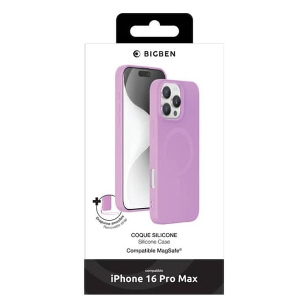 Skyddsskal - BIGBEN - iPhone 16 Pro Max - MagSafe - Rosa - Stötsäker Ros