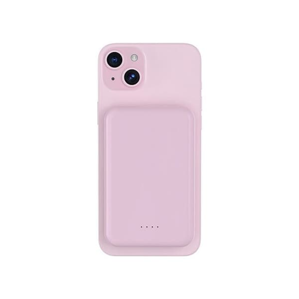 Extern batteri - BIGBEN CONNECTED - 5000mAh - Induktions MagSafe - USB A/USB-C - Rosa Ros