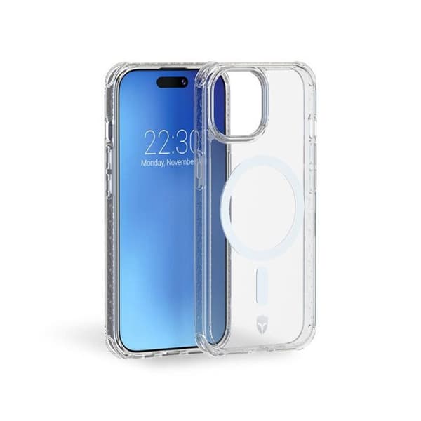 Förstärkt Magsafe Forcecase iPhone 15 fodral Transparent Transparent