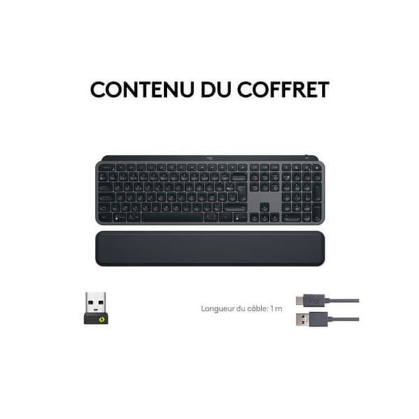 Trådlöst tangentbord Azerty Logitech MX Keys S Plus Svart