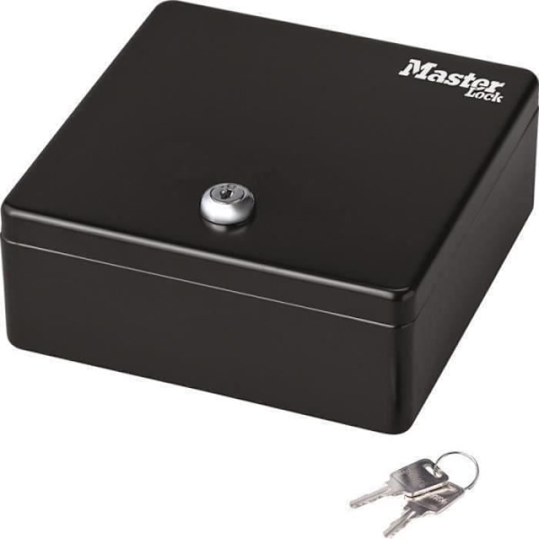 Møntboks Miniformat S - MASTER LOCK - Med nøgle - Metal - Sort sort