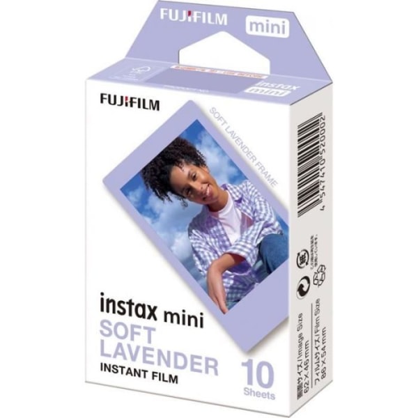 Förpackning med 10 Instax Mini Lavendelfoton - Fujifilm - Omedelbar utskrift - Format 5,4 x 8,6 cm