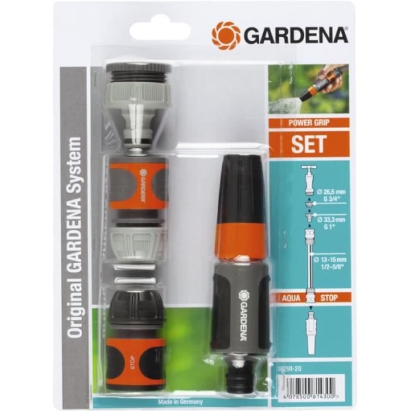 GARDENA Basic kit – Anpassad Ø13 mm och Ø15 mm slang – Original GARDENA Systemkompatibilitet – Komplett kit – 2 års garanti