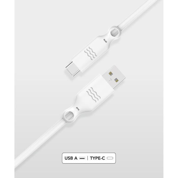 100% Genanvendeligt USB A/USB C Kabel 1,2 m 3A Hvid Lige Grøn