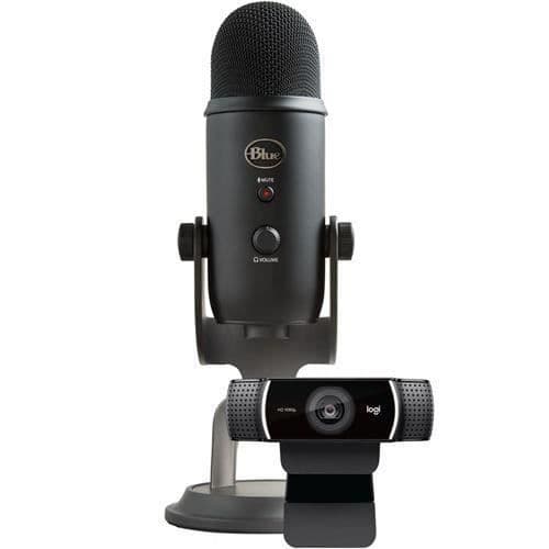 Pack Mikrofon USB + Webbkamera - LOGITECH - Yeti + C922 Pro HD - Svart - USB - För PC och Mac Svart