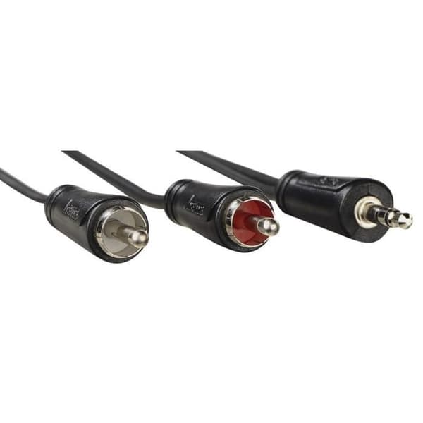Ljudkabel - HAMA - 0,75m - 3,5mm hane - 2 RCA hanar - Analogisk