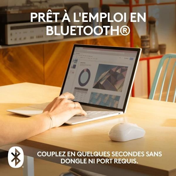 Mus - Trådlös - Logitech - M240 Silent - Vit