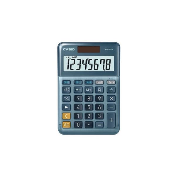 Casio MS-88EM Desktop miniräknare blå Display: 8 solar (L x B) 101 mm x 149 mm Blå