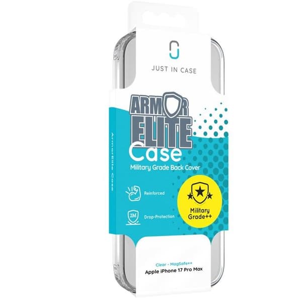 Coque MagSafe - JUST IN CASE - iPhone 17 Pro Max - TPU Resistenta - Höjda kanter - Transparent Vit