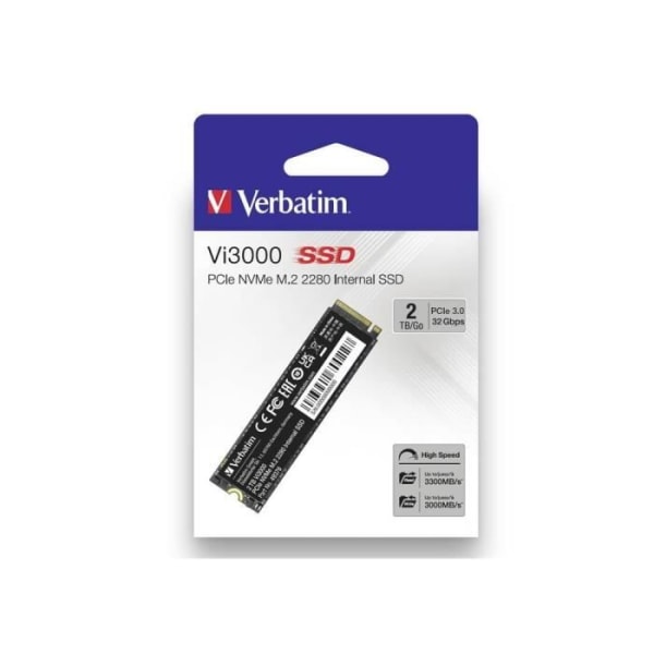 Verbatim Vi3000 2 TB intern SSD NVMe/PCIe M.2 PCIe NVMe 3.0 x4 Retail 49376