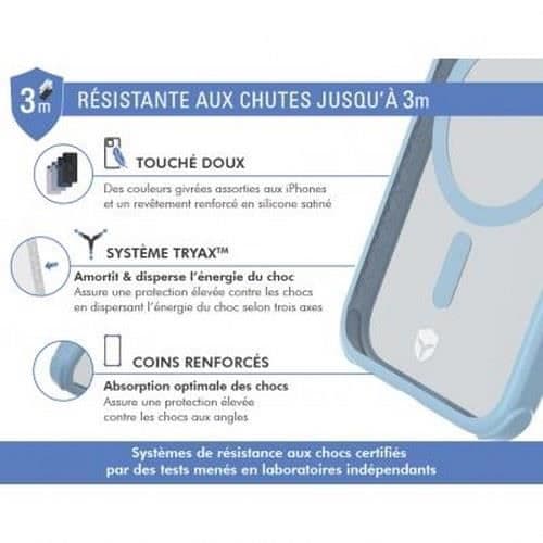 Förstärkt skal - FORCE CASE - iPhone 15 Plus - MagSafe - Blå - 50% återvunnet Blå