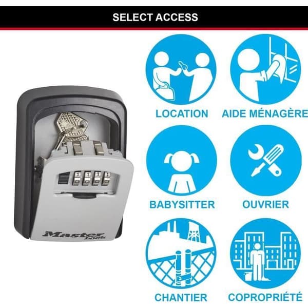 MASTER LOCK Säker nyckellåda [Medium] [Väggmonterad] - 5401EURD - Välj åtkomst Dela dina nycklar säkert Grå